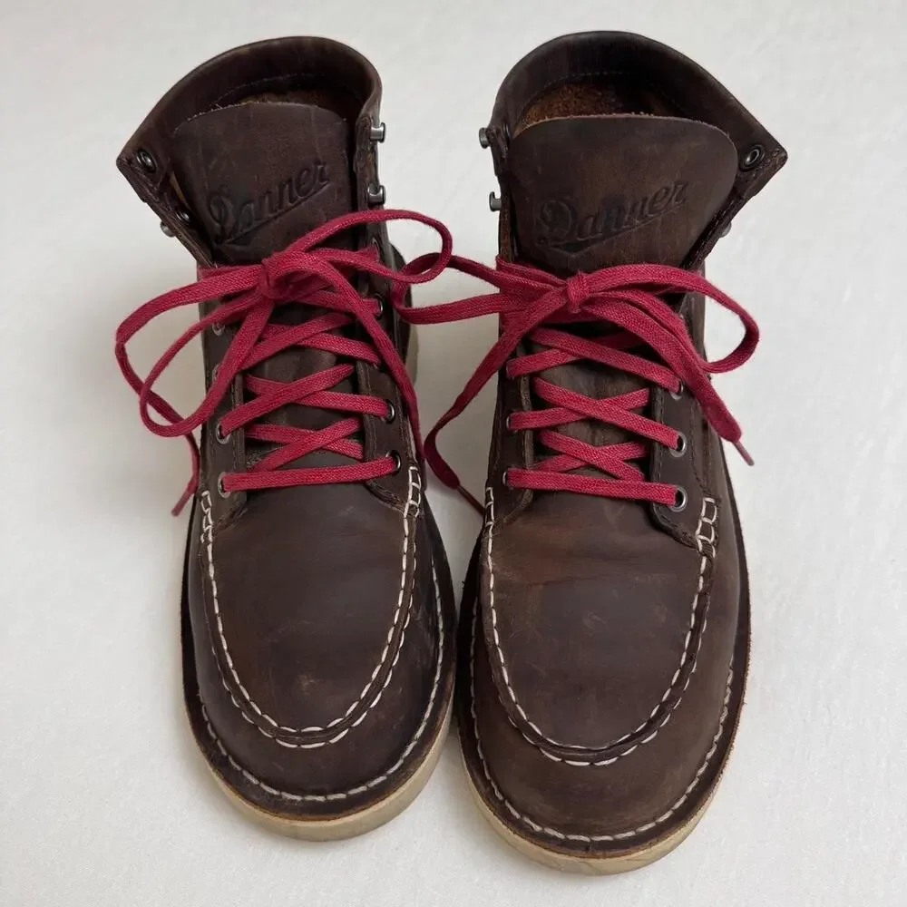 Danner Bull Run Moc Toe 6" Brown Leather Lace Up Boots Style 15575 Size US 8 - Picture 2 of 8